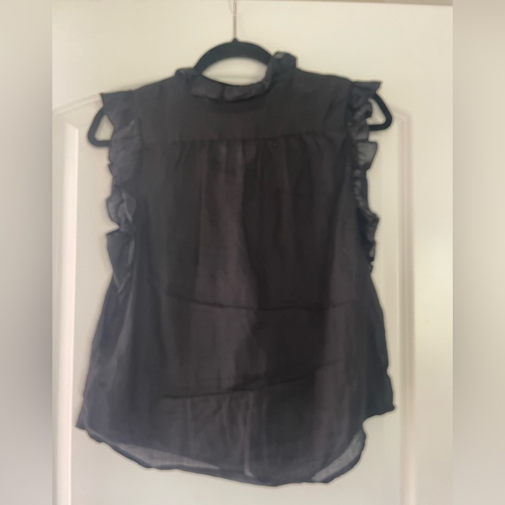 Frame Denim black Ruffle Top - Picture 3 of 4